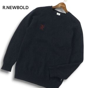 R.NEWBOLD ポールスミス 秋冬 ウール100%★ クルーネック セーター ニット Sz.M メンズ ネイビー　A4T13509_C#K