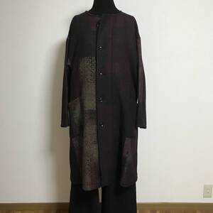 Y’s 23AW 希少アブストラクトプリントコート 2 S Red Yohji Yamamoto ワイズ