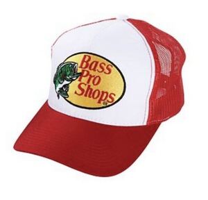 キャップ バスプロショップス bass pro shops cap hat 新品 メッシュキャップ スナップバック 日本未発売 長瀬智也 釣り ホワイト/レッド