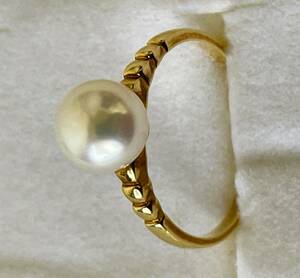 MIKIMOTO(ミキモト)◆K18 アコヤ本真珠リング◆ 約2.3g パール pearl ring指輪 jewelry