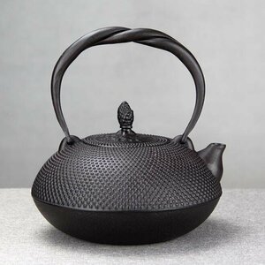 入手困難☆大容量鉄瓶 提梁壺★新品 茶道具対応 鉄やかん 鉄分補給 鉄びん 1600ml