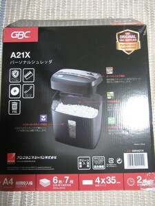 家庭用シュレッダー A21X（A4用紙・CD・DVD・カード用）★GBC