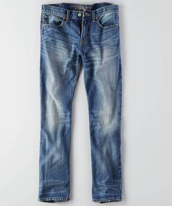 ラスト！！◇◆AE/アメリカンイーグル/ Slim Straight Jeans / W28×L30 / ミッドブライトインディゴ /