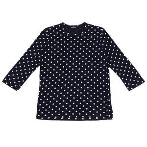 トリココムデギャルソンtricot COMME des GARCONS コットン天竺ドットプリントカットソー 紺オフM位