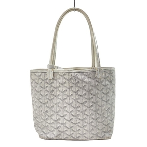 ゴヤール GOYARD トートバッグ サンルイジュニア レザー 白×ライトグレー×グレー DEN020063 バッグ