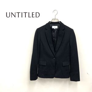 1D1025-O◆美品◆UNTITLED アンタイトル テーラードジャケット 総裏 シングル ◆size3号 ブラック ウール ナイロン