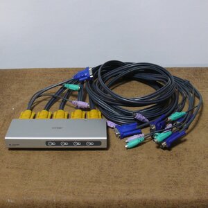 yb551/Corega CG-PC4KVM/ PC4台用 PS/2 VGA /動確済み/ケーブル付