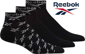 新品未開封 Reebokリーボック ANKLE SOCK 3P スポーツアクセサリー アンクルソックス ブラック ロゴ入り X-LARGE ビックサイズ