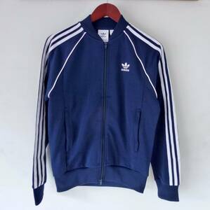 adidas アディダス ジャージ トラックジャケット ネイビー S ノーカラー 即決あり！