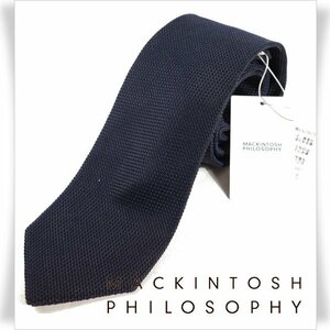 新品1円～★定価1.3万 MACKINTOSH PHILOSOPHY マッキントッシュ フィロソフィー シルク絹100%ネクタイ ネイビー ◆6271◆