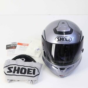 訳あり SHOEI ショーエイ MULTITEC バイク用フルフェイスヘルメット Mサイズ(57cm) シルバー色★846v01