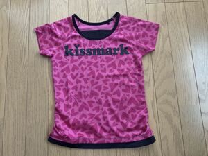 ★kissmark キスマーク ハート柄半袖Tシャツ 140 ピンク★