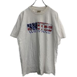 ABSOLUTE QUALITY 半袖 プリントTシャツ レディース Lサイズ ホワイト USA製 古着卸 アメリカ仕入 t2206-4140