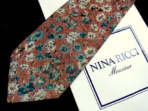 ♪5718D♪状態並品【花 植物 柄】ニナリッチ【NINA RICCI】ネクタイ