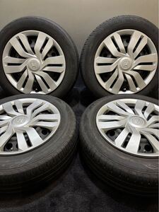 ★185/60R15 DUNLOP/ENASAVE EC204 22年製 ホンダ 純正 スチール 15インチ 6J +50 100 4H 夏タイヤ 4本 フィット シャトル (南3-H944)