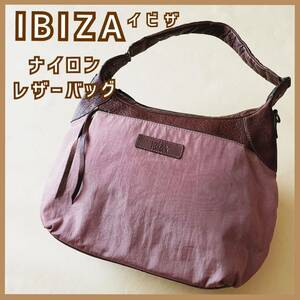 現品限り IBIZA イビザ ブランド古着used レディースワンショルダーバッグ レザー ナイロン系