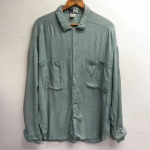 ビンテージ　レーヨンシャツ　オンブレ　レーヨン　rayon 長袖シャツ vintage