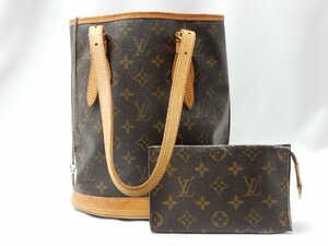 ポーチ付 ルイヴィトン/LOUIS VUITTON バケット PM バケツ ショルダーバッグ モノグラム M42238 AR1919 訳有 ジャンク