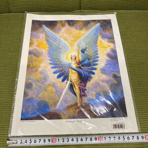 YK-5523 未使用品 長期保管品 エンジェルアート 大 #天使の絵 約35cm×約28cm archangel michael インテリア