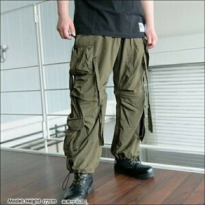 新品未使用品 ヒューストン NYLON UK TECHNO PANTS メンズ ナイロン テクノ カーゴパンツ XL 10047 定価17380円