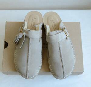 未使用 Clarks クラークス Trek Mule サンダル UK5.5 39 SAND Wlined ボア