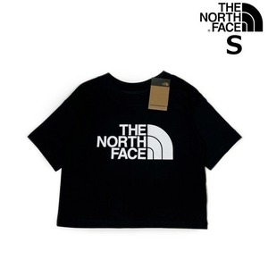 1円～!売切!【正規新品】THE NORTH FACE W S/S HALF DOME CROP TEE 半袖 Tシャツ US限定 ビッグロゴ ショート丈 アウトドア(S)黒 180902-5