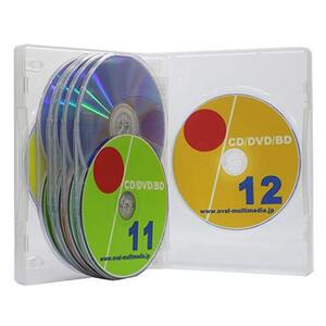 オーバルマルチメディア 27mm厚12枚収納DVDトールケースクリア2個 CD/DVD/ブルーレイケースとして最適