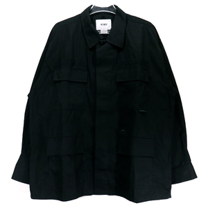 WTAPS ダブルタップス 22SS JUNGLE 02/LS/COTTON. POPLIN 221WVDT-SHM03 ジャングル ロングスリーブ シャツ コットン ブラック