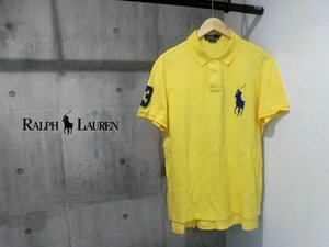 POLO RALPH LAUREN/ポロ ラルフローレン CUSTOM FIT ビッグポニー刺繍 半袖 ポロシャツ LL/半袖シャツ XL/カノコ/黄/メンズ