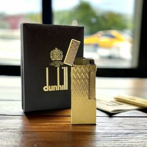 希少 Dunhill ダンヒル RL5201 ゴールド ガスライター ギャランティカード付属 動作確認済み