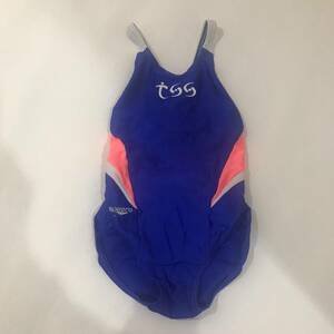 クリーニング済み◆お洒落な逸品◆SPEEDO/スピード 水着 選手　競泳 スイムウェア スイミング ブルー 青 キッズ 140 ON3009