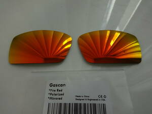 処分価格！オークリー ガスカン用 カスタム偏光レンズ　GASCAN FIRE RED Color Polorized 