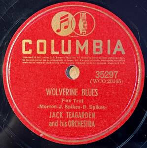 【S】JACK TEAGARDEN AND HIS ORCH. COLUMBIA Muddy River Blues/ Wolverine Blues