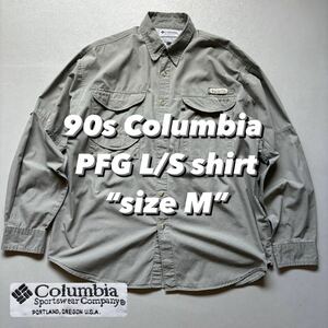 90s Columbia PFG L/S shirt “size M” 90年代 コロンビア パフォーマンスフィッシングギア 長袖シャツ