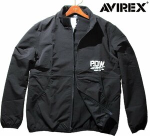 新品ラス1 秋物 M 定価1.76万 ▼ AVIREX P.D.W. SWAT 立衿 ストレッチ ミリタリージャケット ナイロン ブルゾン 黒 トップガン TOPGUN