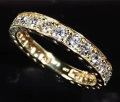 【大粒】エタニティ　天然 ダイヤモンド リング 指輪 1.01ct 18金 YG