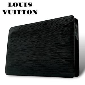 良品 LOUIS VUITTON ルイヴィトン　セカンドバッグ クラッチバッグ エピ ロゴ 黒