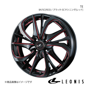 LEONIS/TE eKクロスEV B5AW アルミホイール1本 【16×5.0J 4-100 INSET45 BK/SC[RED](ブラック/SCマシニング[レッド])】0038745