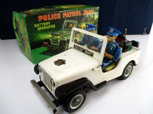 野村トーイ1960年代製 POLICE PATROL JEEP 完動ほぼ美品　長さ約25cm