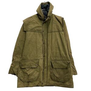 Barbour オイルドジャケット バブアー M~ モスグリーン DURHAM 襟コーデュロイ 裏地チェック 古着卸 アメリカ仕入 a612-6852