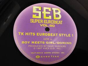 ◎TK HITS EUROBEAT STYLE 1 - DOMINO / BOY MEETS GIRL - VIRGINELLE / BODY FEELS EXIT アナログ