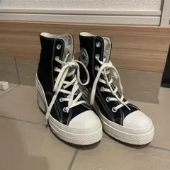 Converse ハイカットスニーカー 黒　ヒール　厚底