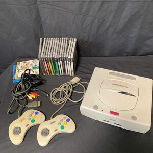 SEGA SEGASATURN セガサターン HST-3220 本体 コントローラー 2個 ソフト15本付き 動作確認済み ゲーム機 ストリートファイター ZERO2 1