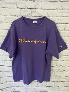 チャンピオン Champion プリントTシャツ Mサイズ パープル 中古