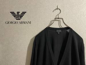 ◯ イタリア製 GIORGIO ARMANI ハイゲージ ニット カーディガン / ジョルジオ アルマーニ ブラック 黒 52 Mens #Sirchive