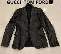 GUCCI （グッチ）TOMFORD期レザーテーラードジャケット　ブラック