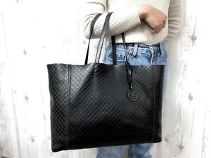 極美品 BOTTEGA VENETA ボッテガヴェネタ イントレッチオミラージュ トートバッグ ハンドバッグ ショルダー バッグ レザー 黒 A4可 79689Y