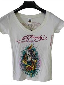 エドハーディー ed hardy レディース 半袖Tシャツ W02VNEK298 マーメイド ホワイト XSサイズ 新品 Vネック