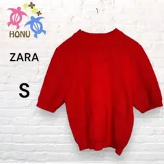 【美品】　ザラ　ZARA クロップドニット　【S】　半袖　シンプル　クルーネック