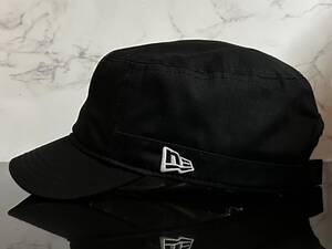 【未使用品】180QB 訳あり★NEW ERA ニューエラ ワーク キャップ 帽子 CAP クールなブラックのコットン素材！《FREEサイズ 59cm-63cm位》